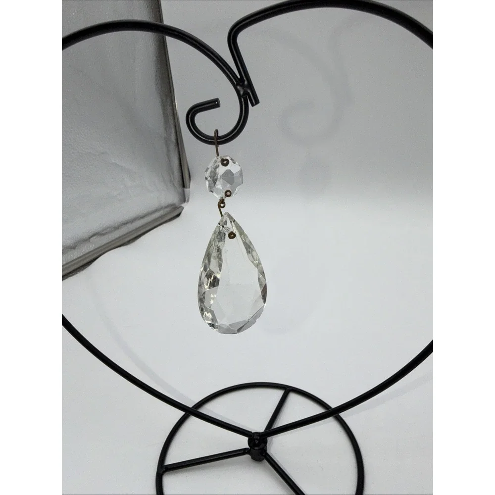 Lot Of 5 Vintage Teardrop Chunky Pear Crystal Chandelier Faceted Prisms